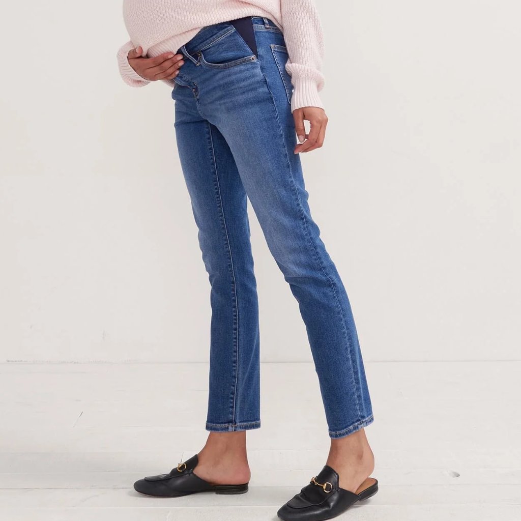 Hatch Skinny Maternity Jeans In Medium Blue